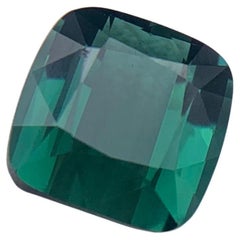Bague en tourmaline naturelle bleu profond, pierre précieuse non sertie de 3,05 carats, taille coussin