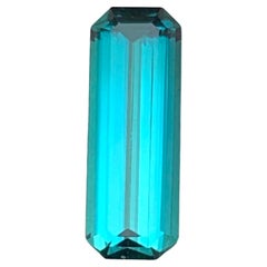 Neon Bluish Green Tourmaline 2.05 Ct Emerald Cut Natural Loose Gemstone for Ring