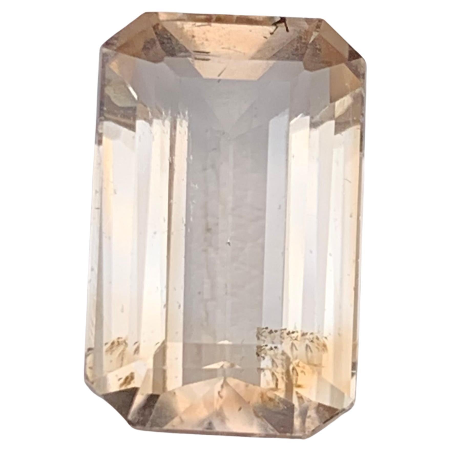 Ciondolo ad anello di topazio naturale beige allentato 12,80 carati taglio smeraldo per gioielli