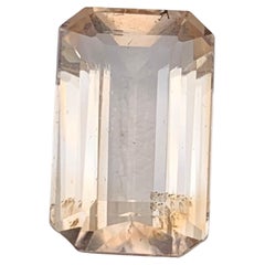 Pendentif de bague en topaze naturelle beige, pierre précieuse non sertie de 12,80 carats, taille émeraude pour bijoux