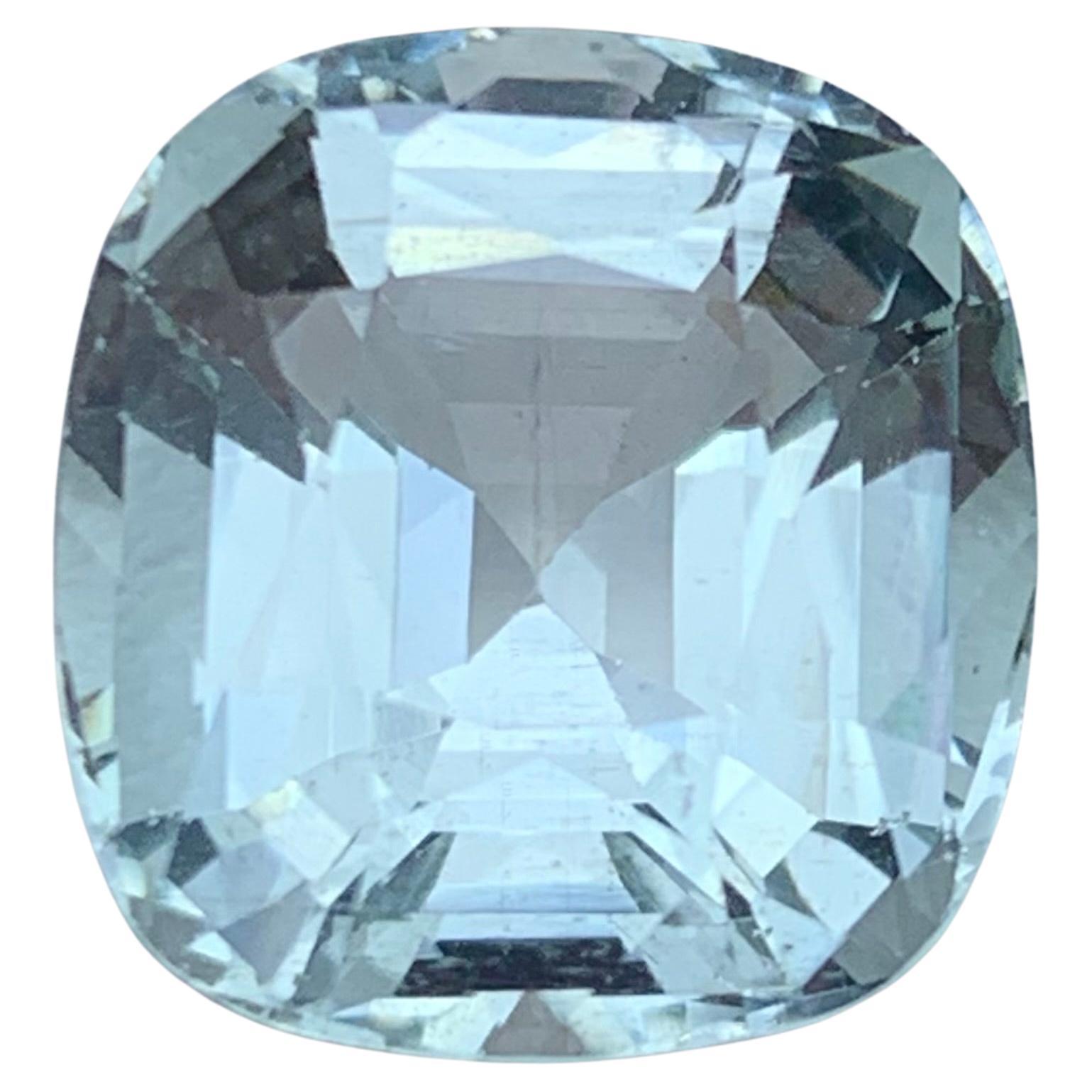 Bague pendentif aigue-marine naturelle légère taille coussin 9,90 carats