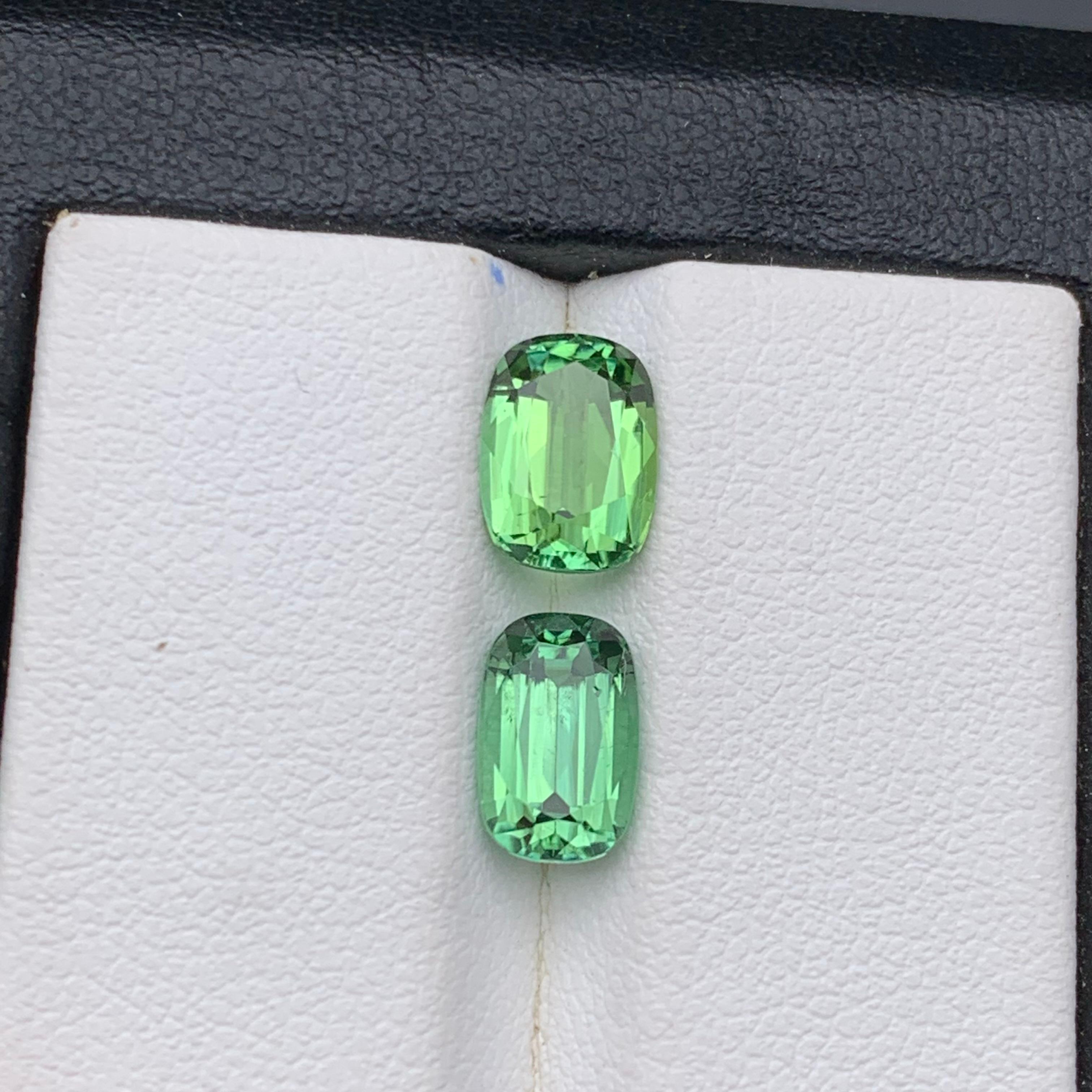 Taille coussin Greene & Greene Greene - Tourmaline en vrac 3.35 ct pour bague, boucles d'oreilles, etc... en vente
