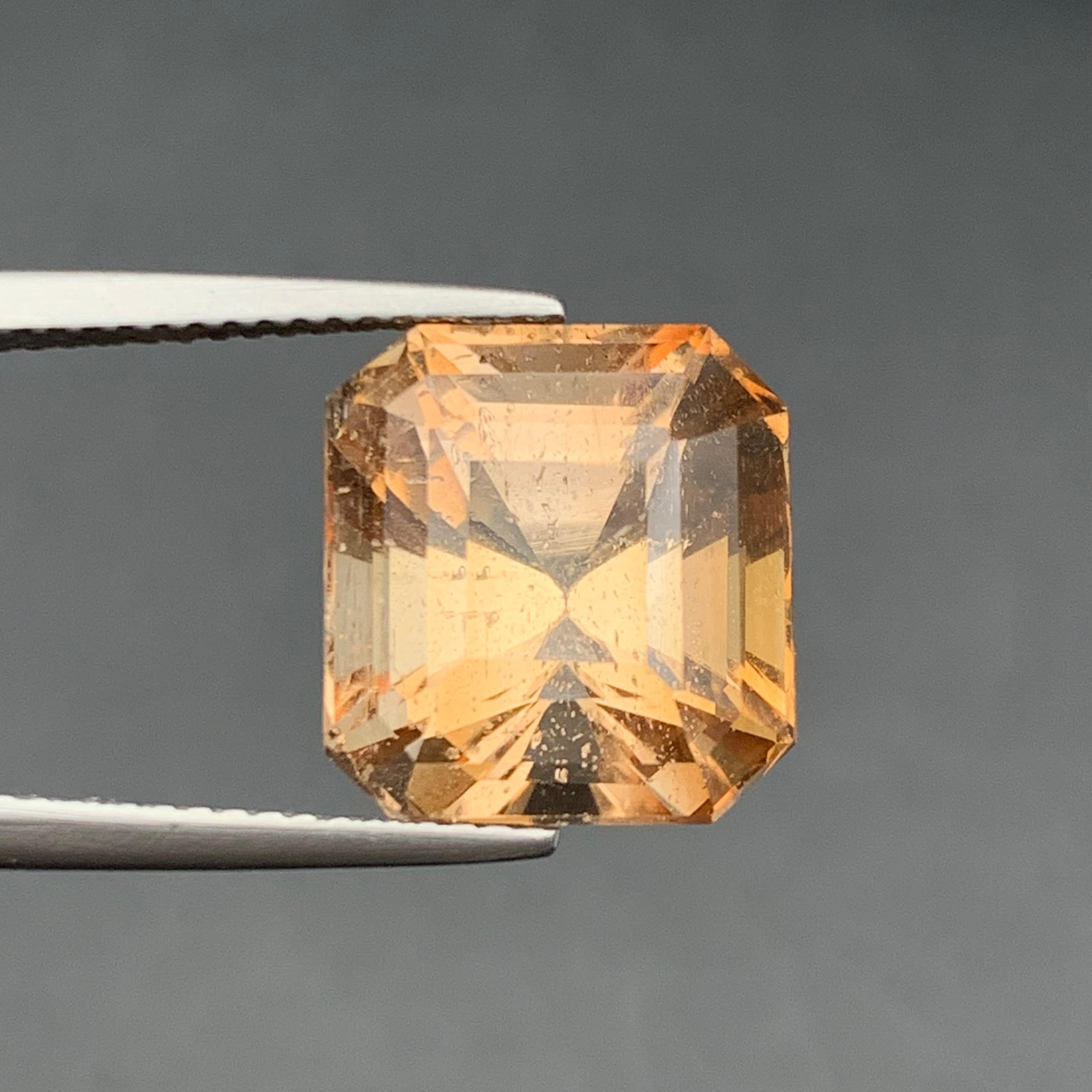 Bräunlich Goldener Natürlicher Topas Ring, Anhänger Loser Edelstein 12.90 Ct Oktagon Schliff (Zeitgenössisch) im Angebot