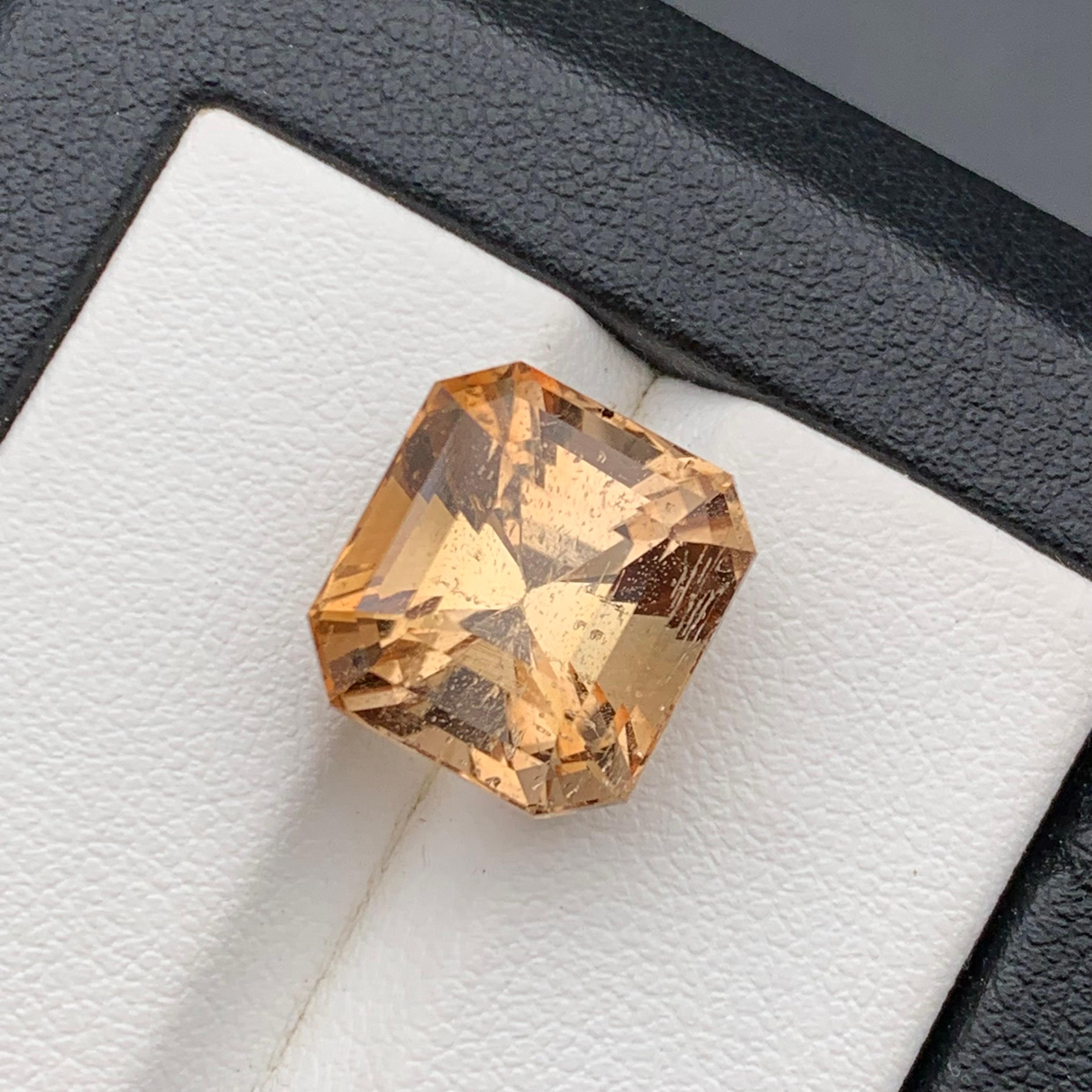 Bräunlich Goldener Natürlicher Topas Ring, Anhänger Loser Edelstein 12.90 Ct Oktagon Schliff (Achteckschliff) im Angebot