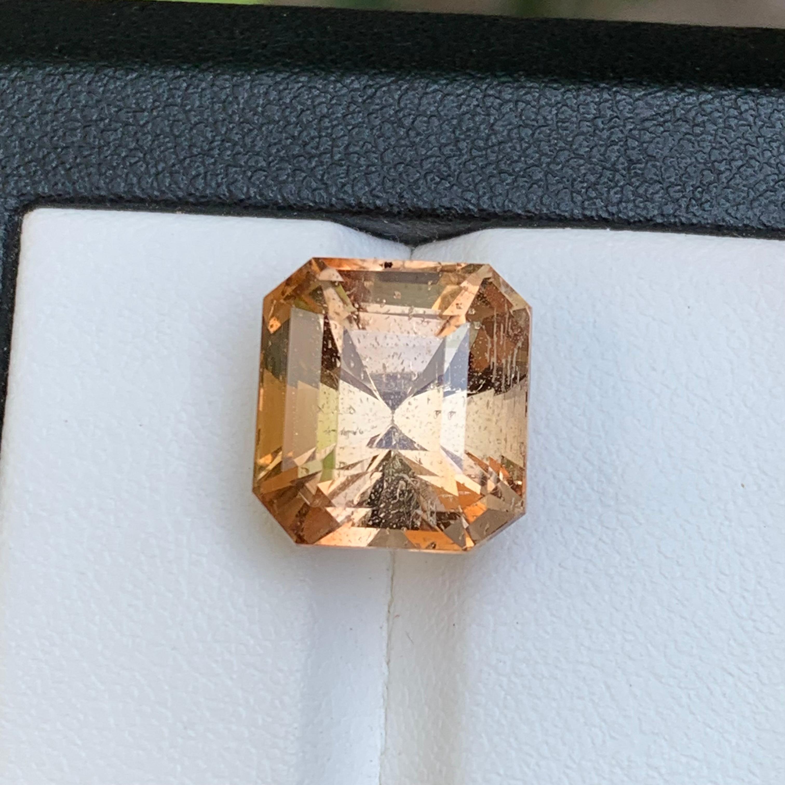Bräunlich Goldener Natürlicher Topas Ring, Anhänger Loser Edelstein 12.90 Ct Oktagon Schliff im Angebot 4