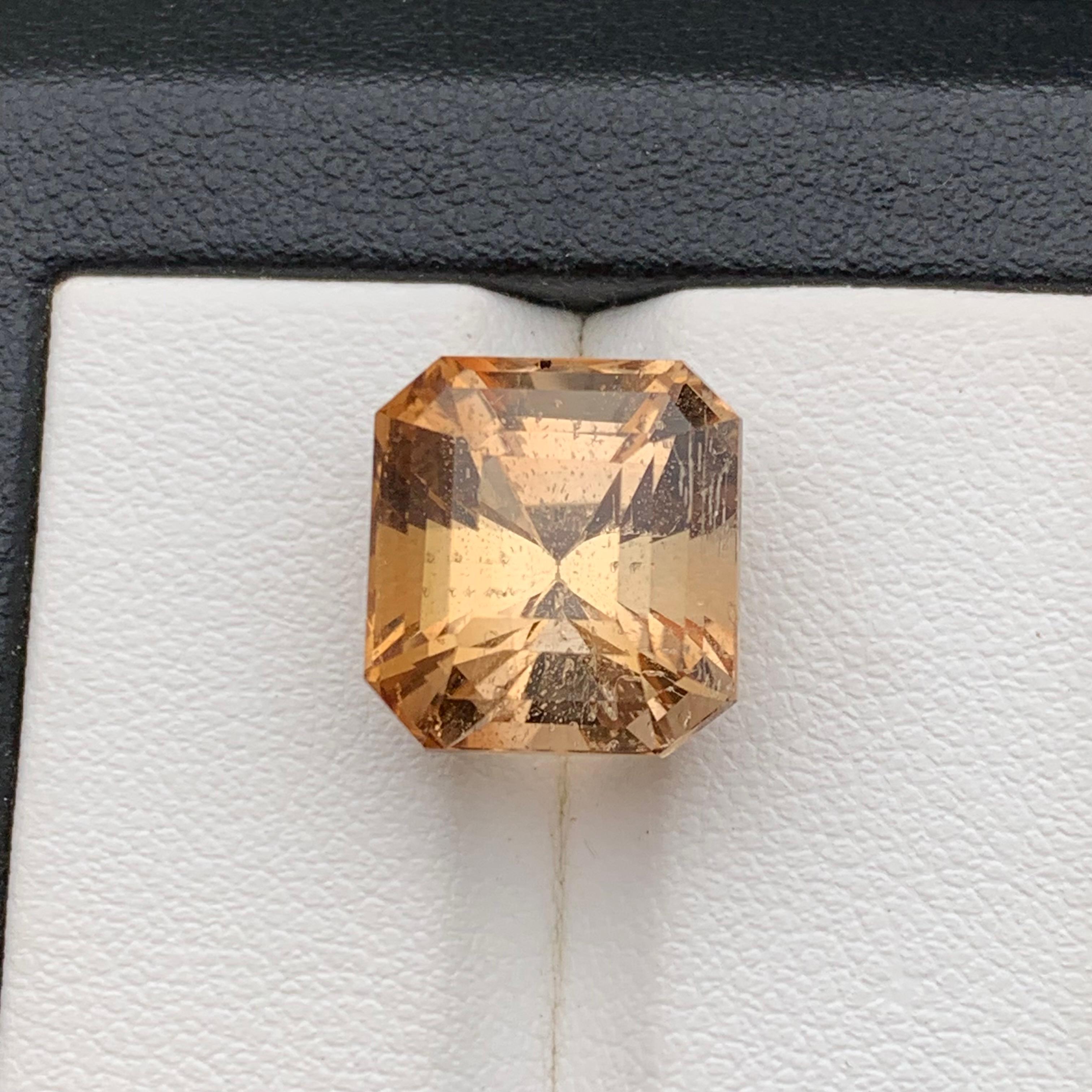Bräunlich Goldener Natürlicher Topas Ring, Anhänger Loser Edelstein 12.90 Ct Oktagon Schliff im Angebot 6