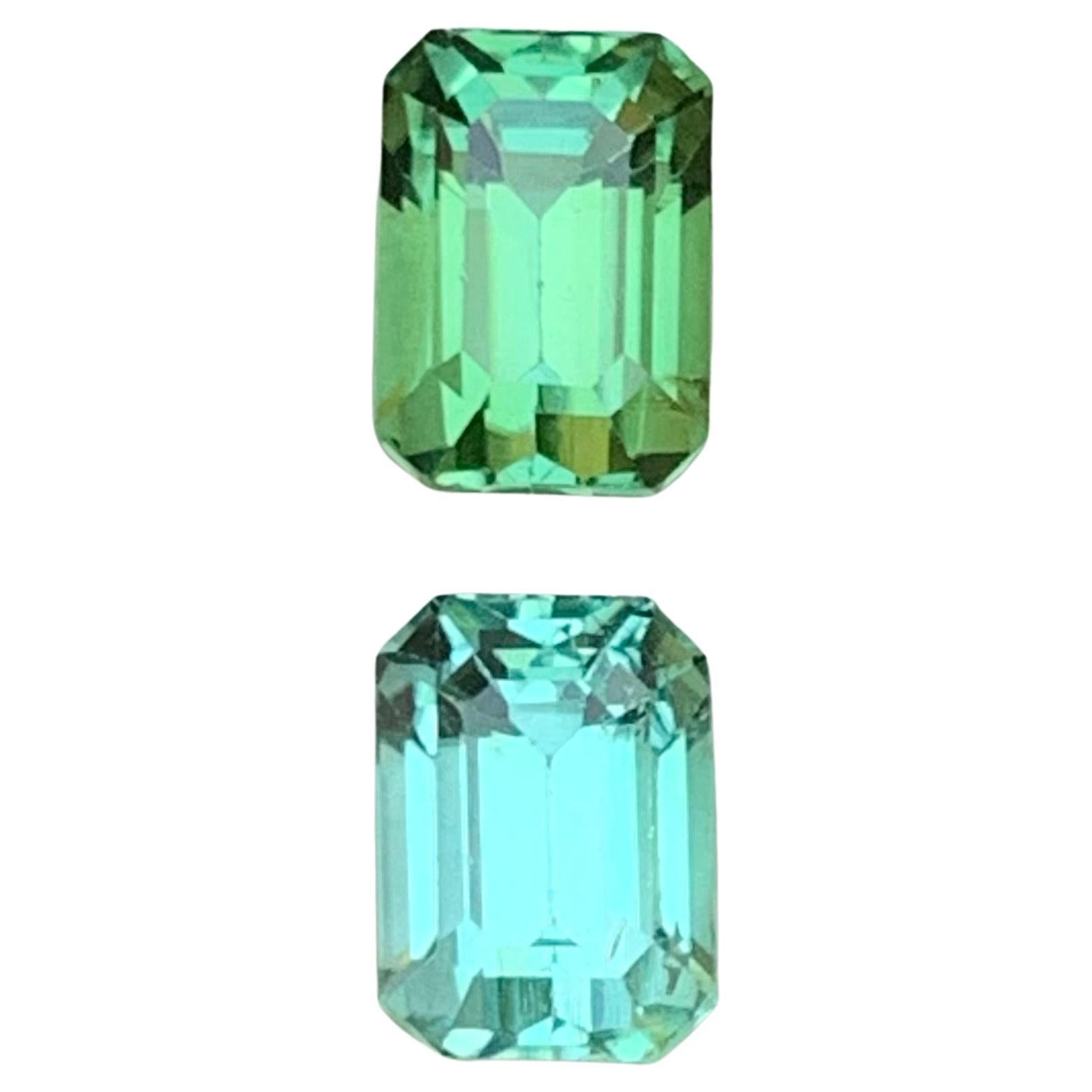 Vibrant Green & Seafoam Green Natural Tourmaline Loose Gemstones 3.90 Ct-Jewelry