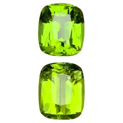 Vivid Green Natural Peridot Earrings Loose Gemstones Set 8.05 Ct Cushion Cut