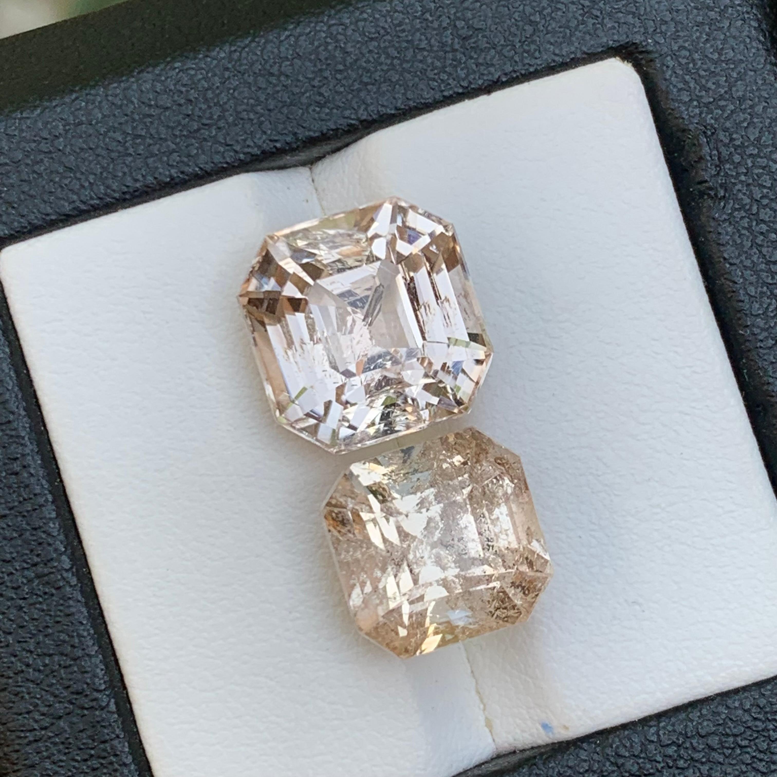 Contemporaneo Anello di topazio naturale marrone chiaro con gemme sciolte 21,35 ct taglio Asscher - Gioielleria in vendita