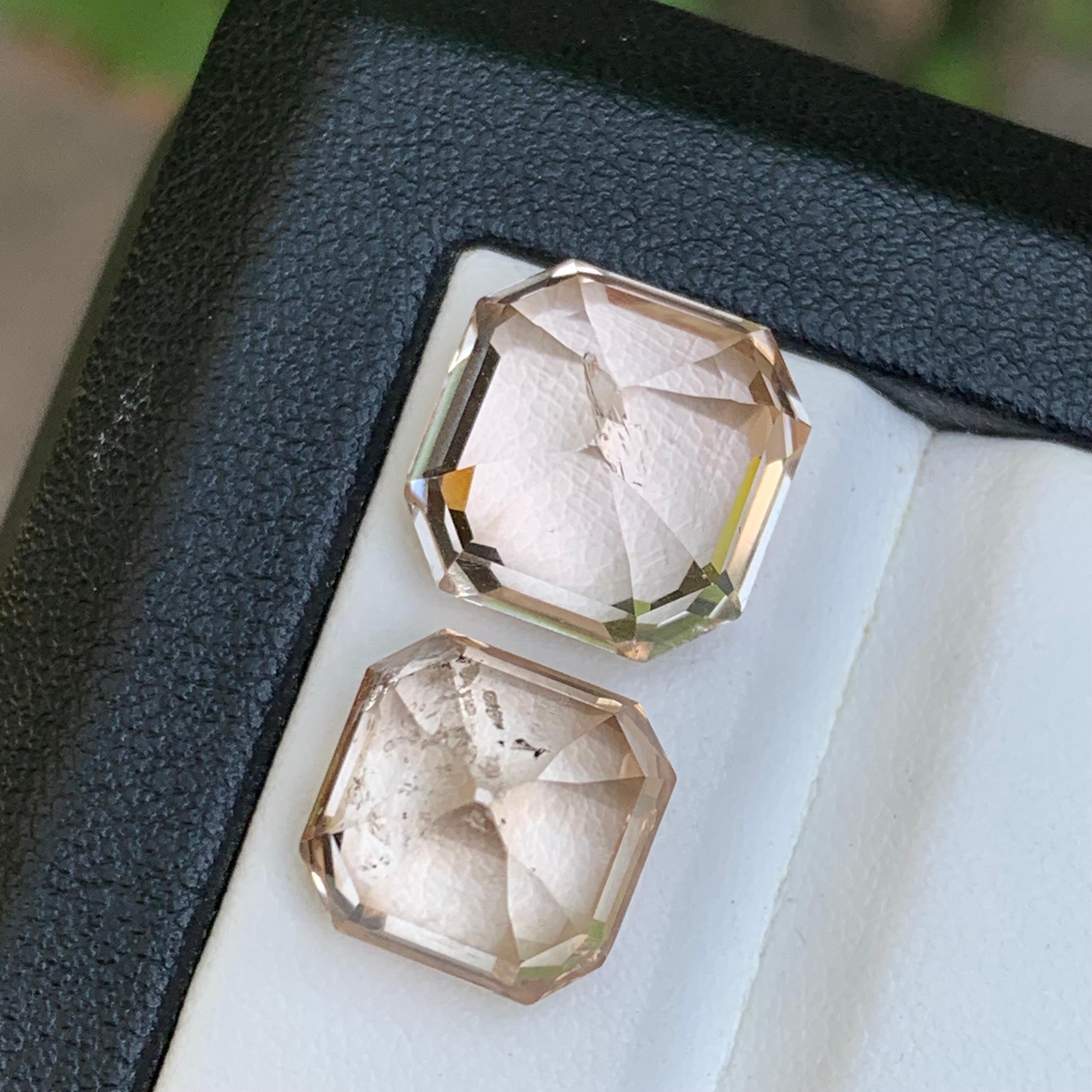 da uomo o donna Anello di topazio naturale marrone chiaro con gemme sciolte 21,35 ct taglio Asscher - Gioielleria in vendita