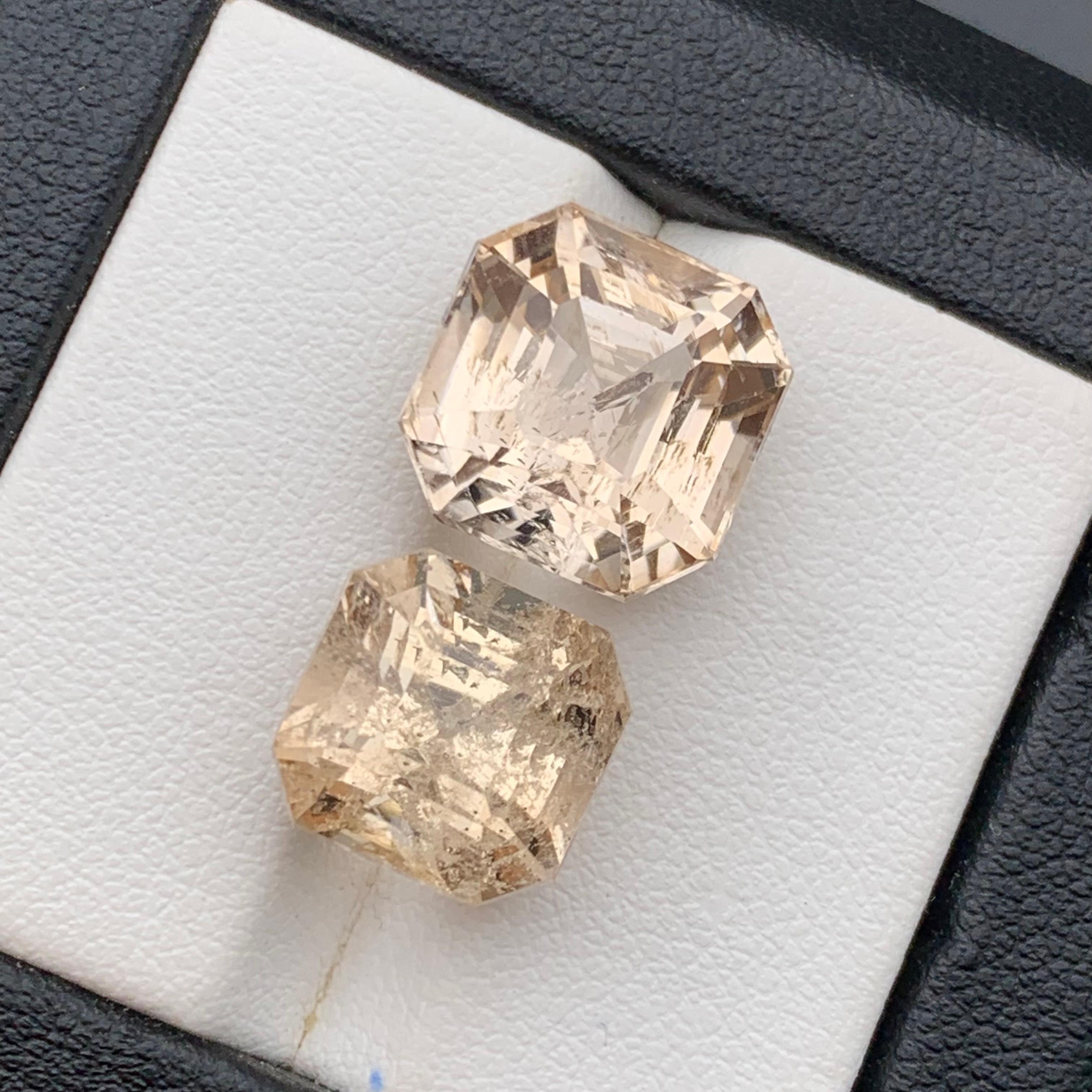 Anello di topazio naturale marrone chiaro con gemme sciolte 21,35 ct taglio Asscher - Gioielleria In condizioni Nuovo in vendita a Peshawar, PK