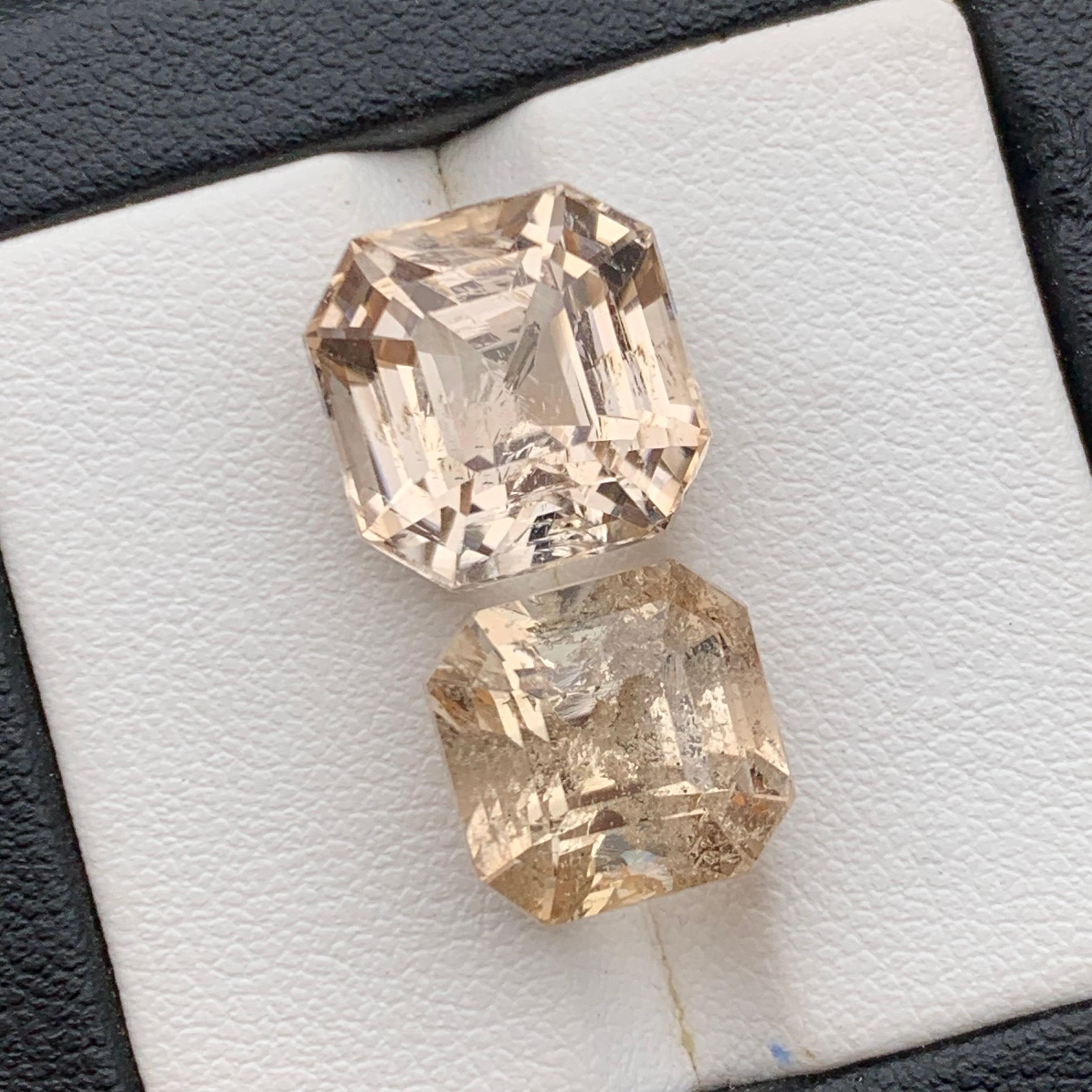 Anello di topazio naturale marrone chiaro con gemme sciolte 21,35 ct taglio Asscher - Gioielleria in vendita 1