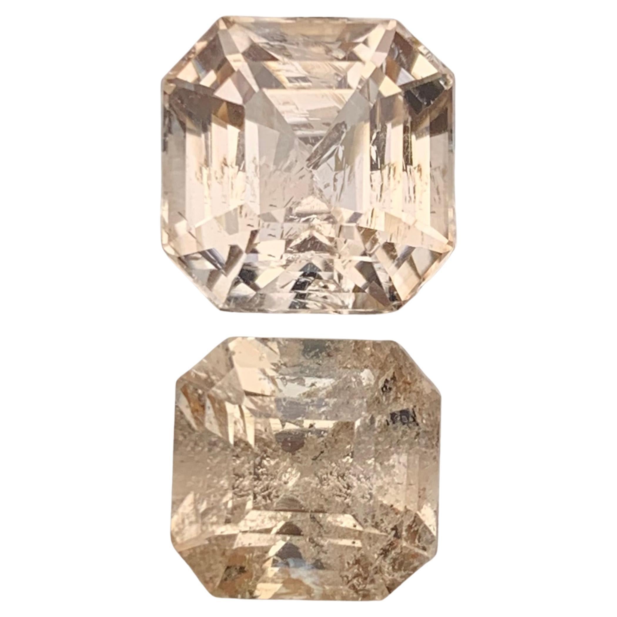Anello di topazio naturale marrone chiaro con gemme sciolte 21,35 ct taglio Asscher - Gioielleria