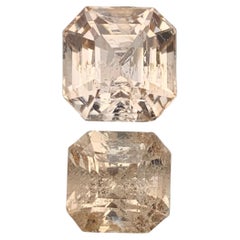 Light Brown Natural Topaz Ring Loose Gemstones Set 21.35 Ct Asscher Cut-Jewelry