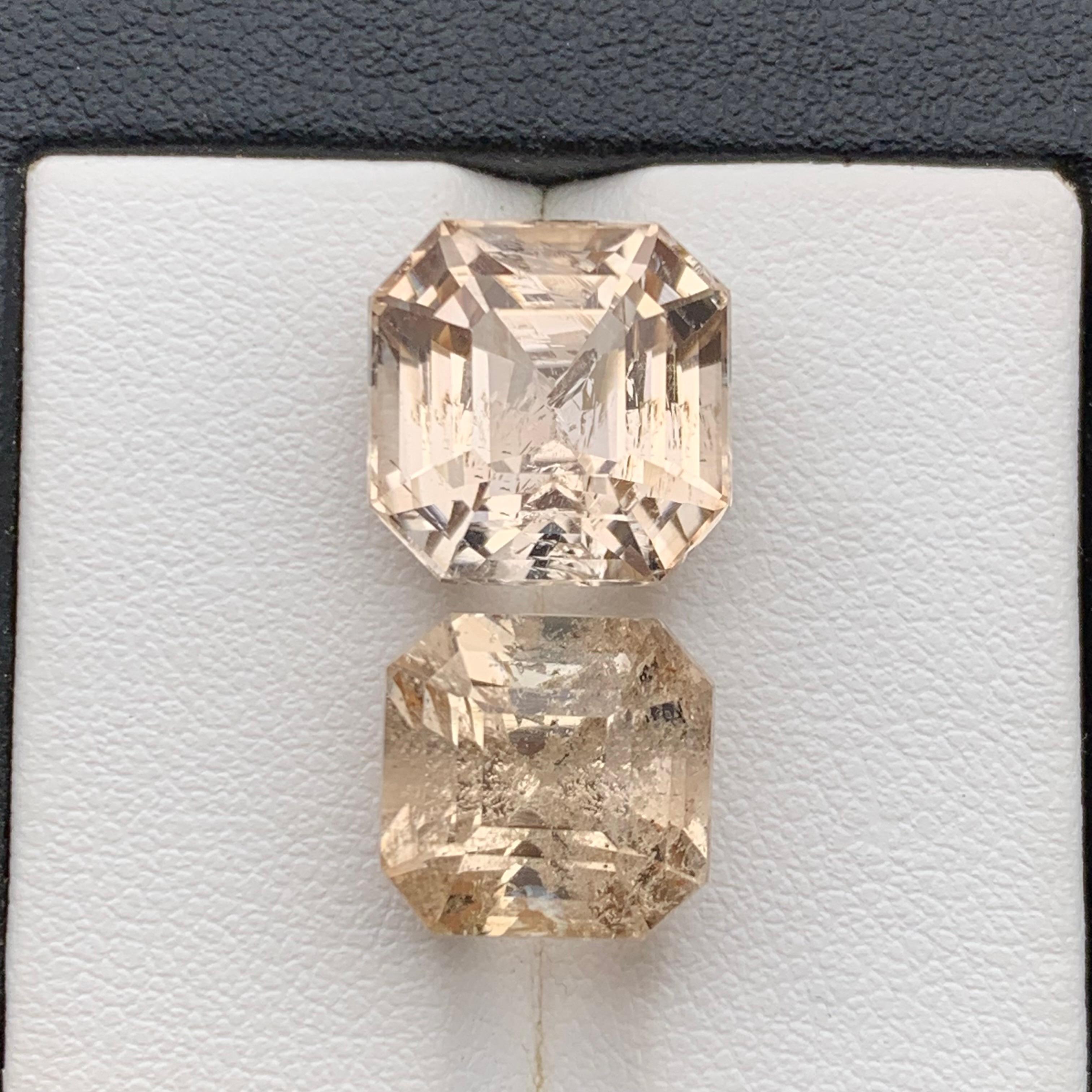 Anello di topazio naturale marrone chiaro con gemme sciolte 21,35 ct taglio Asscher - Gioielleria in vendita 5