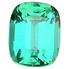 Anello con tormalina naturale verde menta bluastra, gemma sciolta da 4,10 carati, gioiello a cuscino
