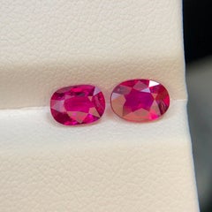 Rubis naturel rouge rosé, 2,10 carats, taille ovale coussin, non chauffé, pierres précieuses en vrac