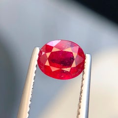 Natural Deep Red Ruby 1.11 Carat Oval Cut Unheated Loose Gemstone for Ring