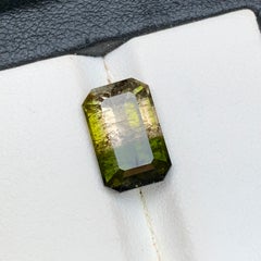 Natural Bicolor Tourmaline 4.69 Carat Emerald Cut Loose Gemstone for Ring