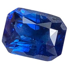 Gema suelta de zafiro azul natural certificada por la ICA, de 2.45 ct, con corte octogonal, para anillo