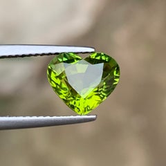 Yellowish Green Natural Tourmaline 2.43 Ct Heart Cut Loose Gemstone for Ring