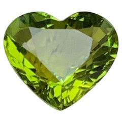 Yellowish Green Natural Tourmaline 2.43 Ct Heart Cut Loose Gemstone for Ring