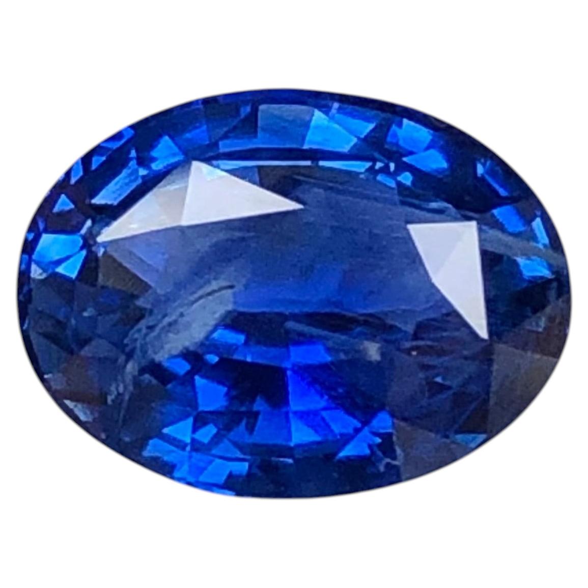 Zaffiro blu naturale certificato ICA, 2,89 carati, taglio ovale, pietra sciolta per anello in vendita