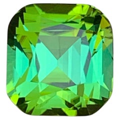 Mint Green Natural Tourmaline 3.30 Carat Cushion Cut Loose Gemstone for Ring