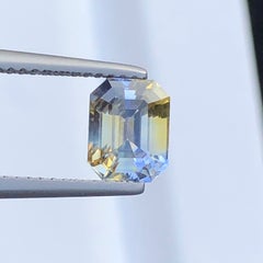 ICA Certified Natural Parti Sapphire 2 Carat Octagon Cut Loose Gemstone for Ring