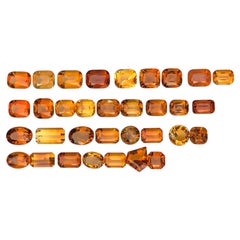 68.20 Ct Natural Golden, Orange Mandarin Citrine Mixed Cut Loose Gemstone Parcel