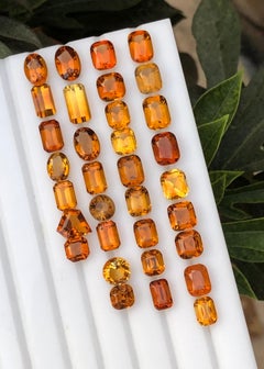 68.20 Ct Natural Golden, Orange Mandarin Citrine Mixed Cut Loose Gemstone Parcel