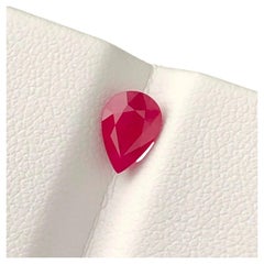 1.25 Carat ICA Certified Natural Red Ruby Pear Cut Loose Gemstone for Ring