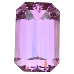 49.40 Carat Lilac Pink Natural Kunzite Emerald Cut Loose Gemstone for Pendant