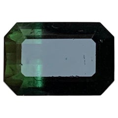 7.22 Carat Bicolor Natural Tourmaline Emerald Cut Loose Gemstone for Ring