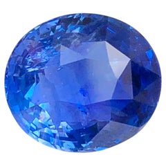 ICA Certified Natural Blue Sapphire 5.12 Carat Oval Cut Loose Gemstone for Ring