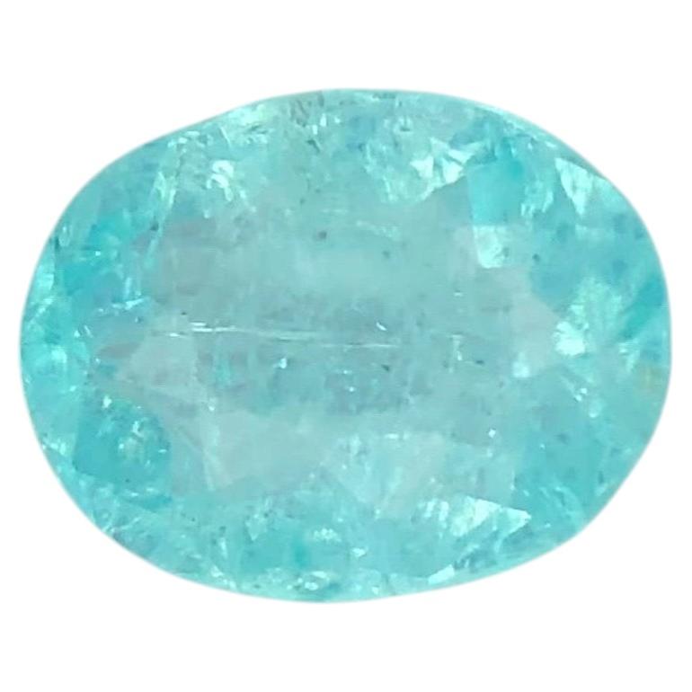 Grünlich-blauer natürlicher Paraíba-Turmalin, 0,6 Karat, ovaler Schliff, loser Edelstein für einen Ring