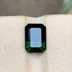 8.33 Carat Bicolor Natural Tourmaline Emerald Cut Loose Gemstone for Ring