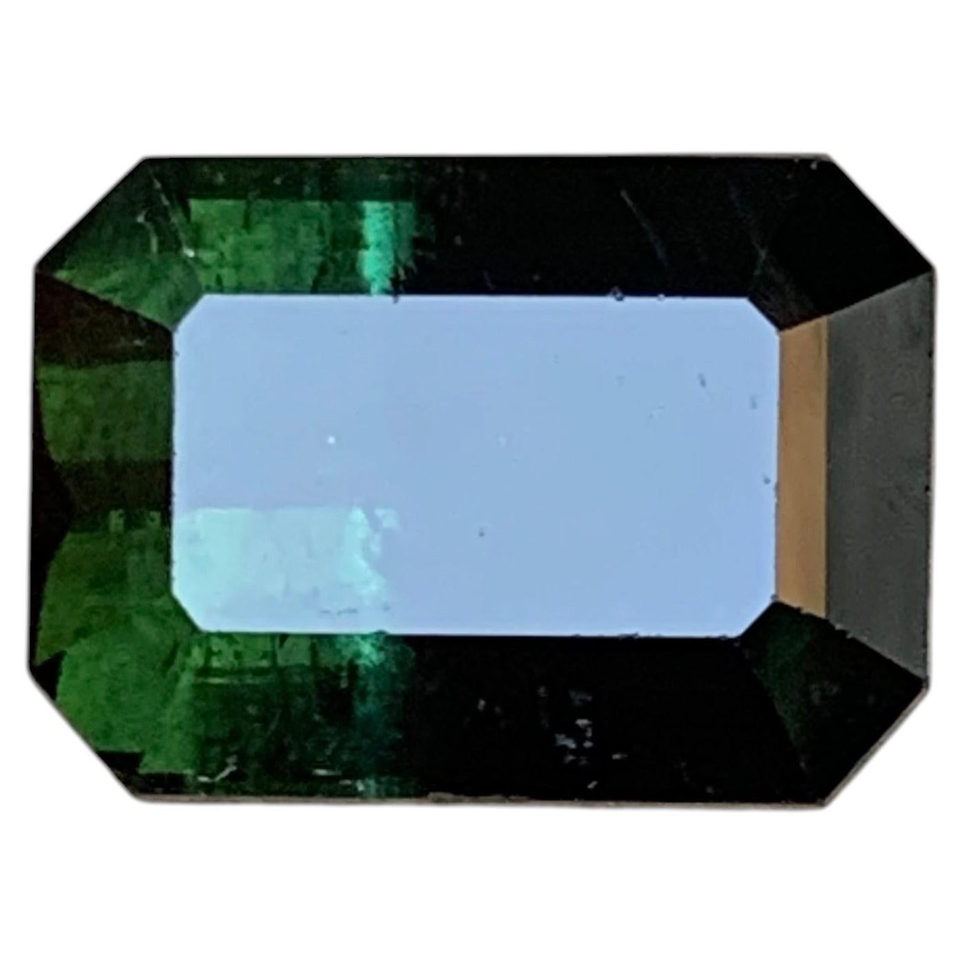 8.33 Carat Bicolor Natural Tourmaline Emerald Cut Loose Gemstone for Ring For Sale
