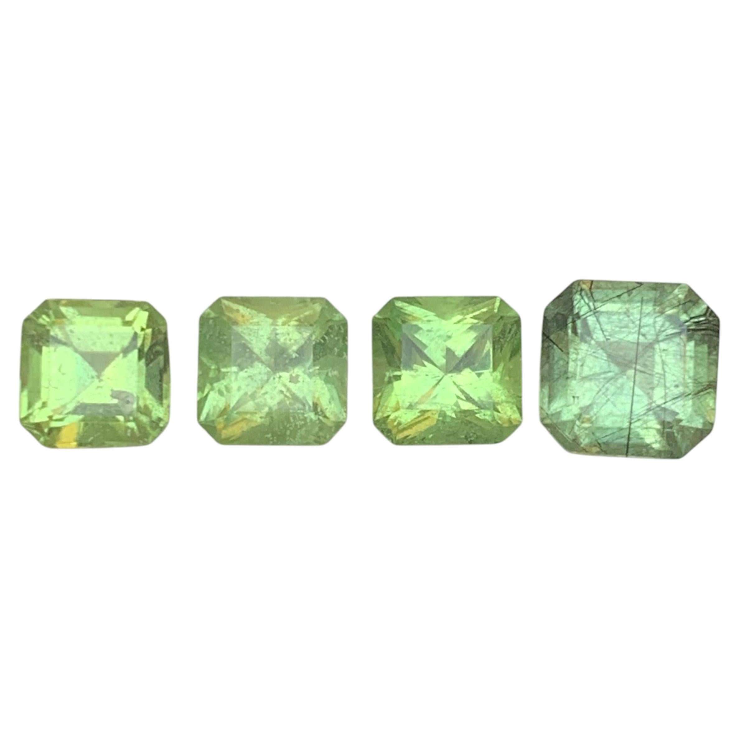 Yellowish Green Natural Peridot 5.24 Carat Octagon Cut Loose Gemstones Parcel