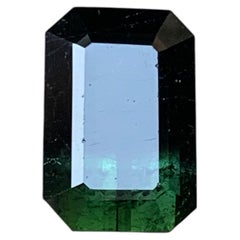 7.50 Carat Bicolor Natural Tourmaline Emerald Cut Loose Gemstone for Ring