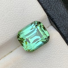 Light Bluish Green Natural Tourmaline 4.6 Ct Cushion Cut Loose Gemstone for Ring