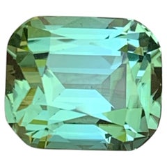 Light Bluish Green Natural Tourmaline 4.6 Ct Cushion Cut Loose Gemstone for Ring