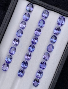 30 Ct Violet Blue Natural Tanzanite Oval Cut Loose Gemstone Jewelry Size Parcel