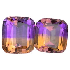 75.50 Ct Orange-Purple Bicolor Natural Ametrine Cushion Cut Loose Gemstones