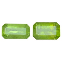 Péridot naturel vert jaunâtre, 5,81 ct, taille émeraude, pierres précieuses en vrac pour bijoux