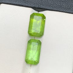 Péridot naturel vert jaunâtre, 5,81 ct, taille émeraude, pierres précieuses en vrac pour bijoux