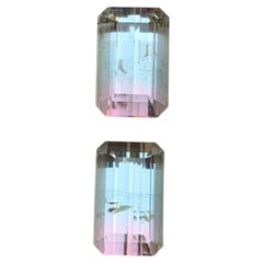 Bicolor Natural Tourmaline 5.91 Carat Emerald Cut Loose Gemstones for Jewelry