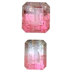 Pink Bicolor Natural Tourmaline 6.25 Ct Emerald Cut Loose Gemstones for Jewelry