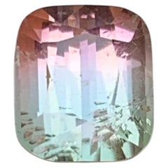 Bicolor Natural Tourmaline 2.40 Carat Cushion Cut Loose Gemstone for Ring
