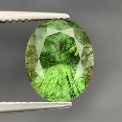 Light Olive Green Natural Peridot 4.29 Carat Oval Cut Loose Gemstone for Ring